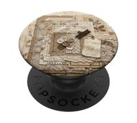 Vintage Fabric Lace Collage Rustic Ephemera Art PopSockets Adhesive PopGrip
