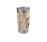 Vintage Fabric Lace Collage Rustic Ephemera Art Stainless Steel Insulated Tumbler