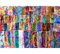 Vintage Fabrics Crafts Recycled Sari Silk Fabric Lot 15 Pieces 8 * 8 Squares Scraps Snippets Real Multi Material Remnants Easter Eggs Coloring