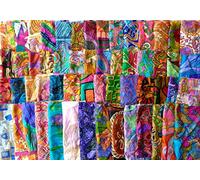 Vintage Fabrics Crafts Recycled Sari Silk Fabric Lot 30 Pieces 8 * 8 Inches Squares Scraps Snippets Real Multi Material Remnants Easter Eggs Coloring DS233