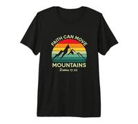 Vintage Faith Can Move Mountains Bible Verse Tee Premium T-Shirt