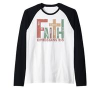 Vintage Faith Ephesians 2:8 Saved by Grace Graphic Gift Raglan Baseball Tee
