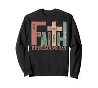 Vintage FAITH Ephesians 2:8 Saved by Grace Graphic Gift Sweatshirt