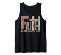 Vintage Faith Ephesians 2:8 Saved by Grace Graphic Gift Tank Top