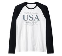 Vintage Faith Freedom 250 Years 1776-2026 Independence USA Raglan Baseball Tee