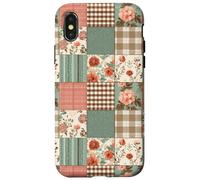 Vintage Fall Flower Cottagecore Gingham & Botanical Autumn Case for iPhone X/XS