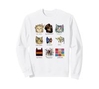 Vintage Famous Art History Painter Cool-Looking Cat Graphic Sweatshirt