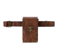 Vintage Fanny Pack for Halloween - Leather Renaissance Waist Bag, Adjustable Strap Carry Pouch | Perfect Mini Travel Purse, Costume Accessory, Medieval Steampunk Festival, Cosplay Outfit, Utility Hip