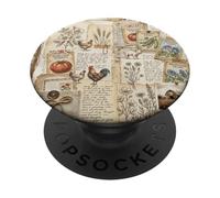 Vintage Farm Collage Rustic Garden Ephemera Art Design PopSockets Adhesive PopGrip
