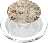 Vintage Farm Collage Rustic Garden Ephemera Art Design PopSockets PopGrip for MagSafe