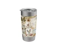 Vintage Farm Collage Rustic Rural Ephemera Art Stainless Steel Insulated Tumbler