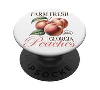Vintage Farm Fresh Georgia Peaches Shirt Peach Fruit Lover PopSockets Adhesive PopGrip