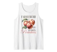 Vintage Farm Fresh Georgia Peaches Shirt Peach Fruit Lover Tank Top