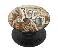 Vintage Farm Tools Collage Rustic Garden Ephemera Art PopSockets Adhesive PopGrip