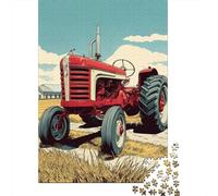 Vintage Farm Tractor Art Print Jigsaw Puzzles Puzzle for Adults Kids. 1000 Piece Impossible Challenge Toy Educational Game Home Decoration for Adults& Kids Age 14 Years Up 70x50cm/1000pcs