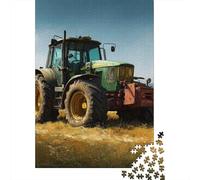 Vintage Farm Tractor Art Print Jigsaw Puzzles Puzzles for Adults Kids. 1000 Piece Whimsical Challenge Toy Educational Games Home Decoration for Educational Games Gifts 38x26cm/1000pcs