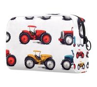 Vintage Farm Tractors Cosmetic Bag for Women, Travel Toiletries Bags Large Makeup Handy Pouch Organiser Bag with Zipper