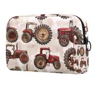 Vintage Farm Tractors Cosmetic Bag for Women, Travel Toiletries Bags Large Makeup Handy Pouch Organiser Bag with Zipper