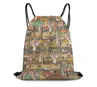 Vintage Farmhouse Bull Skull Drawstring Bag Unisex Pe Bag Lightweight String Backpack For Holiday Party Beach 36X42Cm
