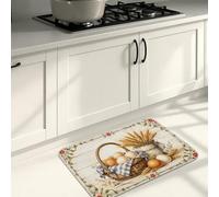 Vintage Farmhouse Kitchen Mats for Floor, Floral Rooster and Watermelon Design, Spring Cushioned Comfort Washable Decor Rugs for Kitchen Sinks Laundryroom Bathroom 16x24 Inch