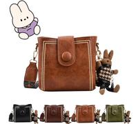 Vintage Fashion Bag Vintage Retro Small Water Bucket Bag with Adjustable Wider Shoulder Strap Crossbody Bags for Women (Khaki)