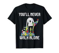 Vintage Father Son Family Autistic Kids Autism Awareness Dad T-Shirt