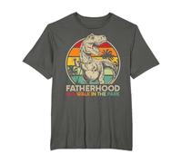 Vintage Fatherhood Is A Walk In The Park Dad T Rex Dinosaur T-Shirt