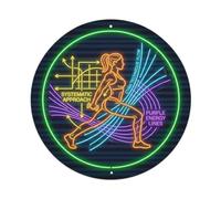 Vintage Faux Neon Gym Retro Bodybuilding Method Metal Tin Sign