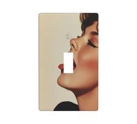 Vintage Female with Tongue Out Light Switch Cover Decorative Single Toggle 1 Gang Wall Plate for Kitchen Farmhouse Bedroom Bathroom Art Decor