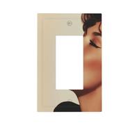 Vintage Female with Tongue Out Light Switch Wall Plate Faceplate Cover Single Rocker 1 Gang Decorator Outlet Receptacle Covers for Home Kitchen Room Bathroom Decor