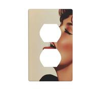 Vintage Female with Tongue Out Outlet Cover Light Switch Cover Decorative 1 Gang Wall Plate for Kitchen Room Bathroom Size 7x11.4cm