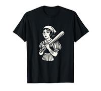 Vintage Feminist Strong Woman Retro Tattoo Art Softball Girl T-Shirt