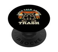 Vintage Ferret Lover Let's Talk About Trash Raccoon PopSockets Adhesive PopGrip