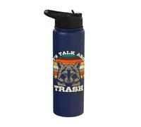 Vintage Ferret Lover Let's Talk About Trash Raccoon Stainless Steel Insulated Water Bottle