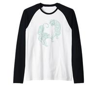 Vintage Fierce Twin Tigers Roaring Tattoo Style Wildlife Art Raglan Baseball Tee