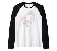 Vintage Fierce Twin Tigers Roaring Tattoo Style Wildlife Art Raglan Baseball Tee