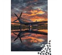 Vintage Fighter Plane 1000 Piece Chipboard Aerial Warfare Scene Couples Jigsaw Puzzle Easy to Assemble Gift for Him Thick Cardboard Anti-glare 70x50cm/1000pcs