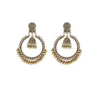 Vintage Filigree Hollow Circle Bali Bead Tassel Dangle Drop Earrings for Women Boho Retro Indian Jhumki Bell Lightweight Dangling Flower Round Disc Stud Hypoallergenic Fashion Jewelry Gifts, Metal, No