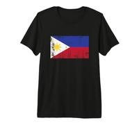 Vintage Filipino Banner Fan Philippines Flag Retro Premium T-Shirt