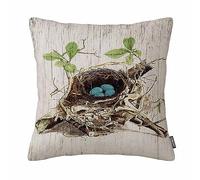Vintage Finch Bird's Nest With Blue eggs Throw Pillow Case Cushion Cover Pillowcase 18X18 Inch