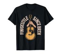 Vintage Fingerstyle Acoustic Guitarist Retro Badge T-Shirt