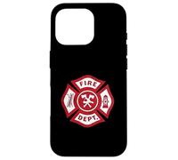 Vintage Firefighter Badge Fire Dept Cross Rescue Graphic Case for iPhone 16 Pro