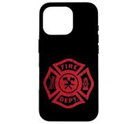 Vintage Firefighter Badge Fire Dept Cross Rescue Graphic Case for iPhone 16 Pro