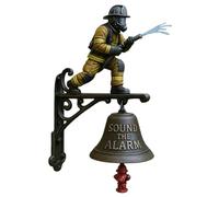 Vintage Fireman Doorbell Hanger, Commemorative Firefighter Theme with Hydrant Design, Stylish Hanging Accent for Front Door, Porch & Home Decor