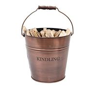 Vintage Fireside Log Kindling Wood Coal Charcoal Storage Bucket - Fireside Accessory (AM97)