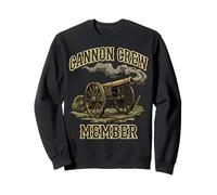 Vintage Firing Cannon Art Cannon Crew Member Sweatshirt