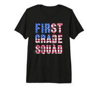 Vintage First Grade Squad American Teacher USA Flag 1st Gr Premium T-Shirt