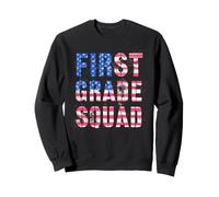 Vintage FIRST GRADE SQUAD American Teacher USA Flag 1st Gr Sweatshirt