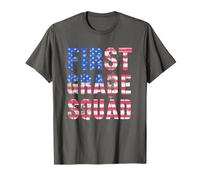 Vintage First Grade Squad American Teacher USA Flag 1st Gr T-Shirt