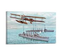 Vintage First World War Fighter Plane Poster Cuxhaven Raid Decorative Painting Canvas Wall Artworks Picture 12x18inch(30x45cm)